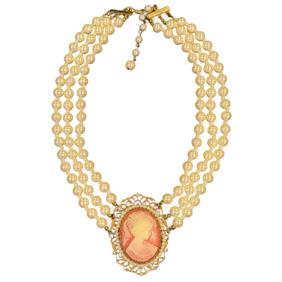 Miriam Haskell Jewelry - RARE Miriam Haskell Cameo Necklace